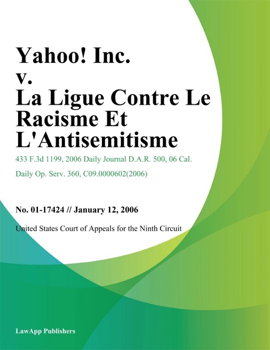 Yahoo! Inc. v. La Ligue Contre Le Racisme Et Lantisemitisme