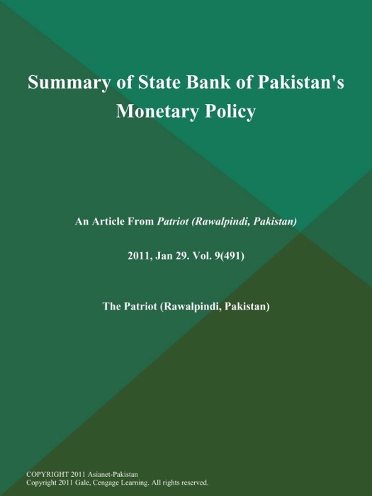 Summary of State Bank of Pakistan's Monetary Policy