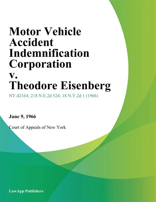 Motor Vehicle Accident Indemnification Corporation v. Theodore Eisenberg