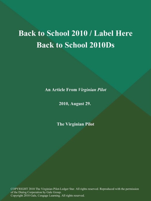 Back to School 2010 / Label Here Back to School 2010Ds