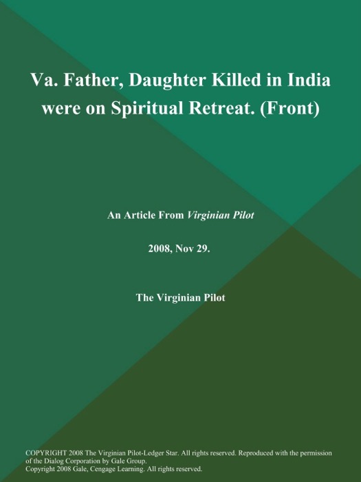 Va. Father, Daughter Killed in India were on Spiritual Retreat (Front)