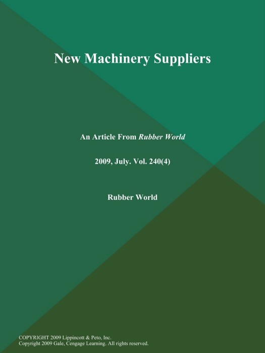 New Machinery Suppliers