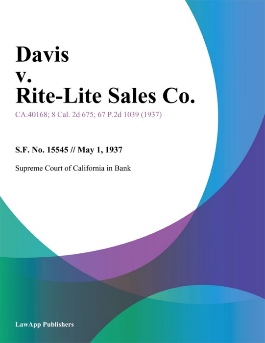 Davis V. Rite-Lite Sales Co.