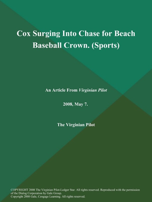 Cox Surging Into Chase for Beach Baseball Crown (Sports)