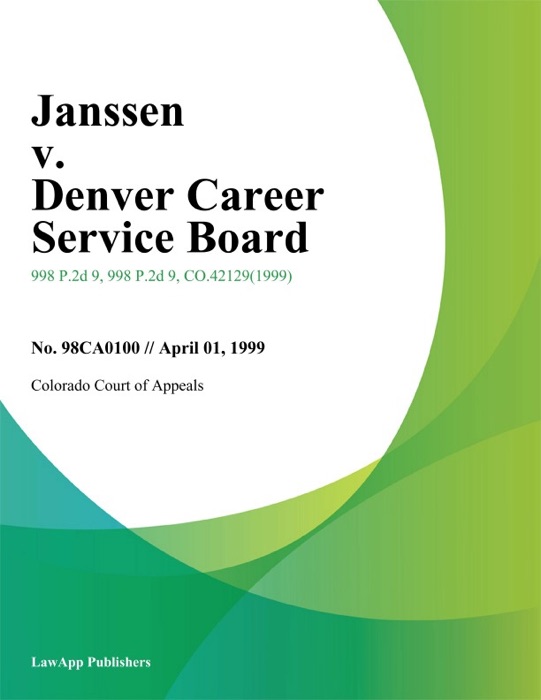 Janssen v. Denver Career Service Board