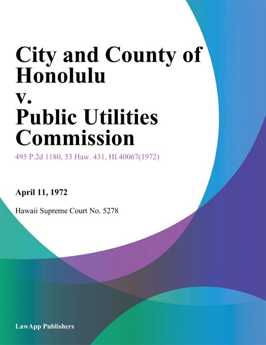 City And County of Honolulu v. Public Utilities Commission