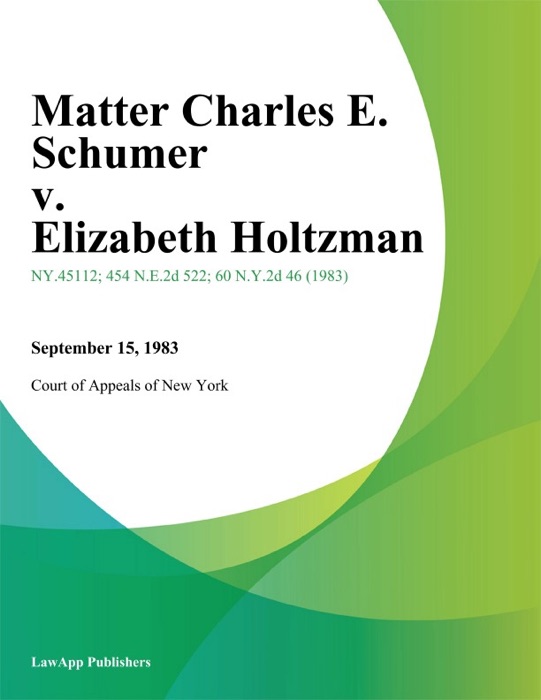 Matter Charles E. Schumer v. Elizabeth Holtzman