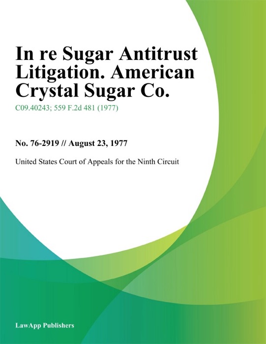 In re Sugar Antitrust Litigation. American Crystal Sugar Co.