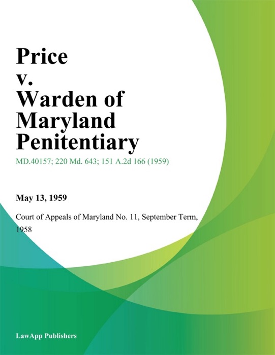 Price v. Warden of Maryland Penitentiary