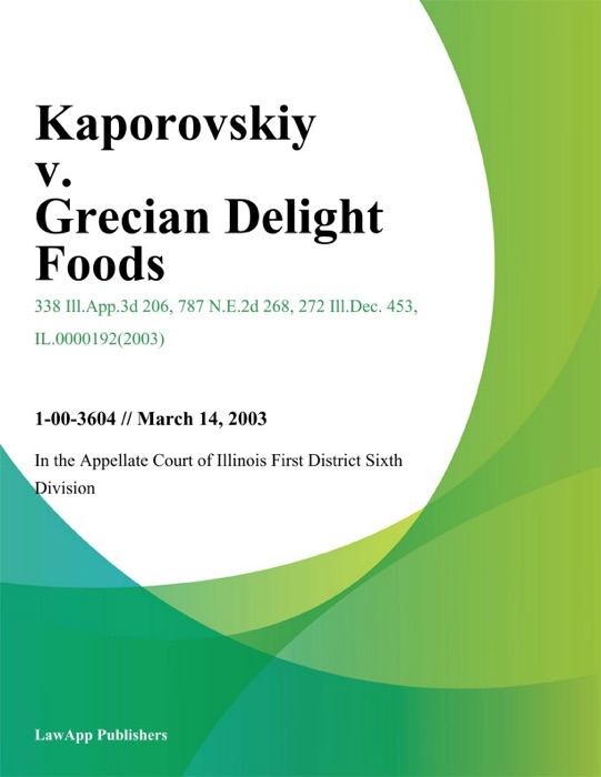 Kaporovskiy v. Grecian Delight Foods