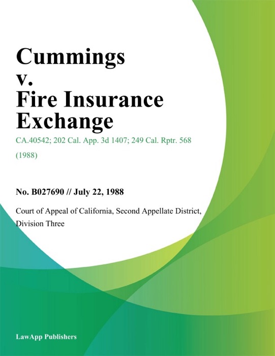 Cummings V. Fire Insurance Exchange