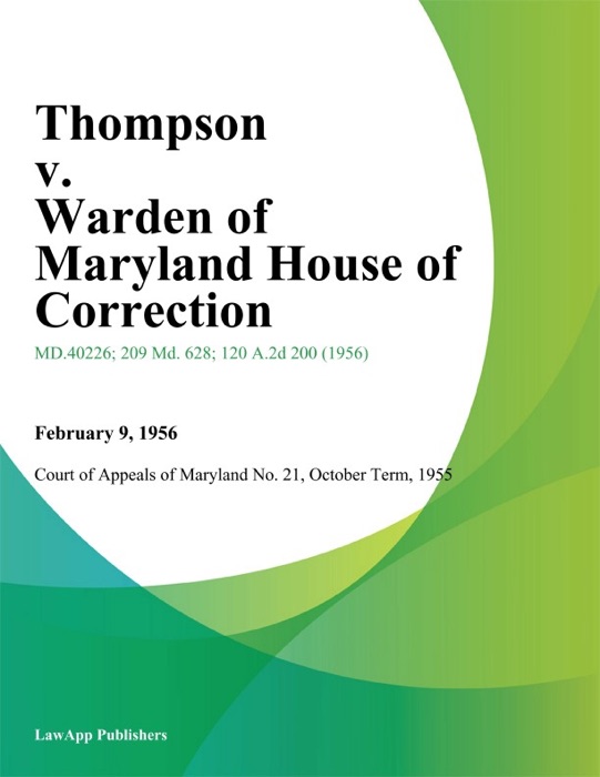 Thompson v. Warden of Maryland House of Correction