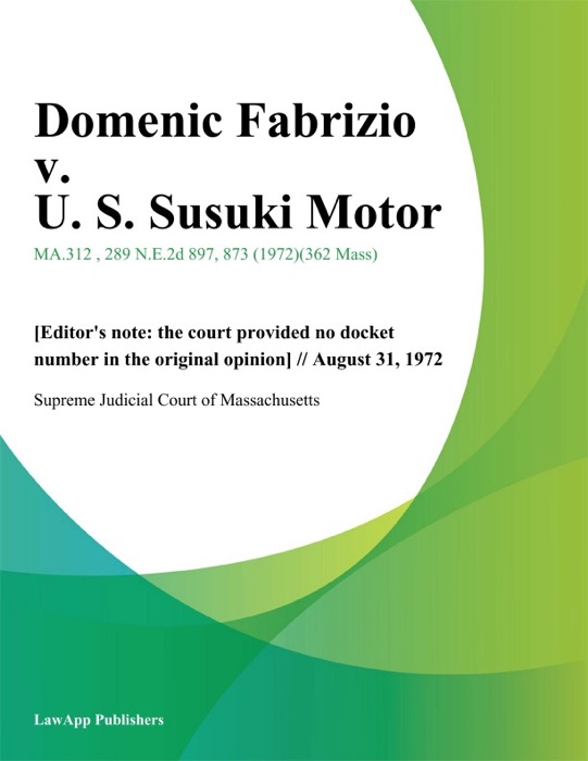 Domenic Fabrizio v. U. S. Susuki Motor