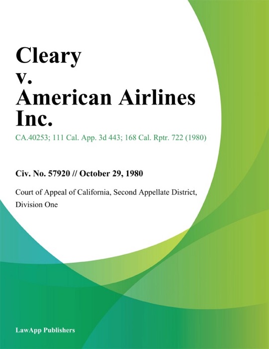 Cleary V. American Airlines Inc.