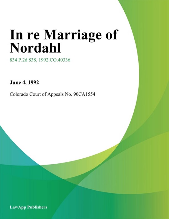 In Re Marriage Of Nordahl