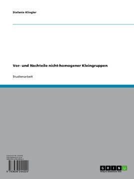 Vor- und Nachteile nicht-homogener Kleingruppen im Unterricht (German Edition)
