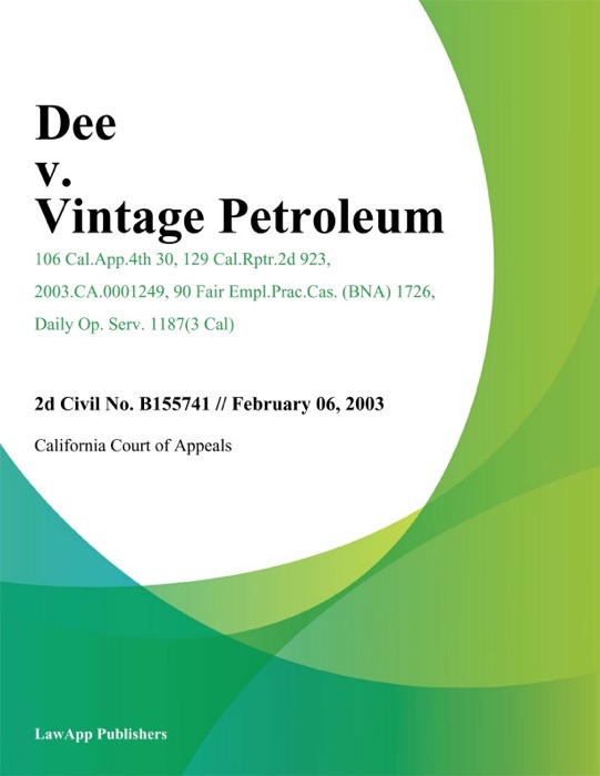 Dee v. Vintage Petroleum