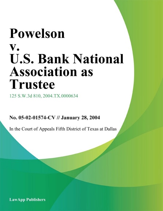 Powelson v. U.S. Bank National Association As Trustee