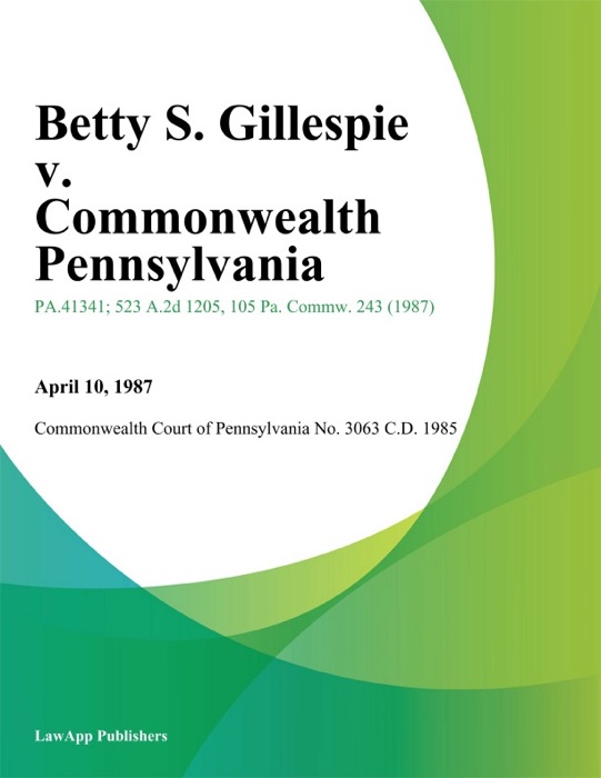 Betty S. Gillespie v. Commonwealth Pennsylvania