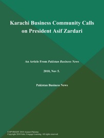 Livres Couvertures de Karachi Business Community Calls on President Asif Zardari