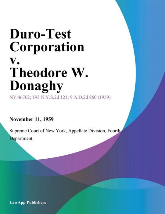 Duro-Test Corporation v. Theodore W. Donaghy
