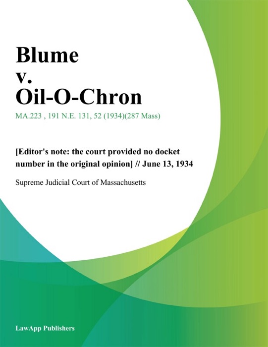 Blume v. Oil-O-Chron