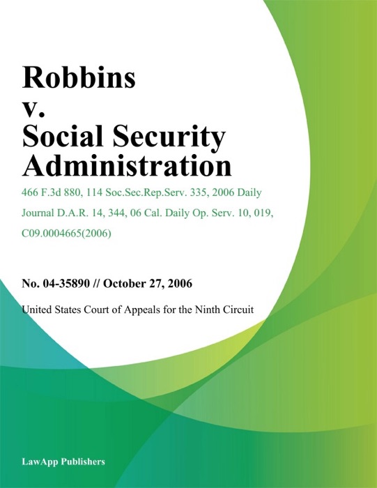 Robbins V. Social Security Administration