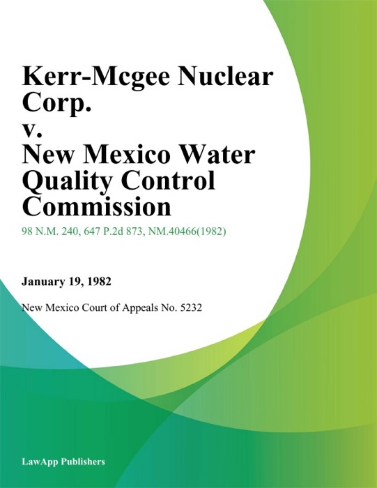 Kerr-Mcgee Nuclear Corp. V. New Mexico Water Quality Control Commission