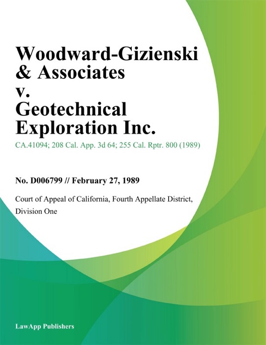 Woodward-Gizienski & Associates v. Geotechnical Exploration Inc.