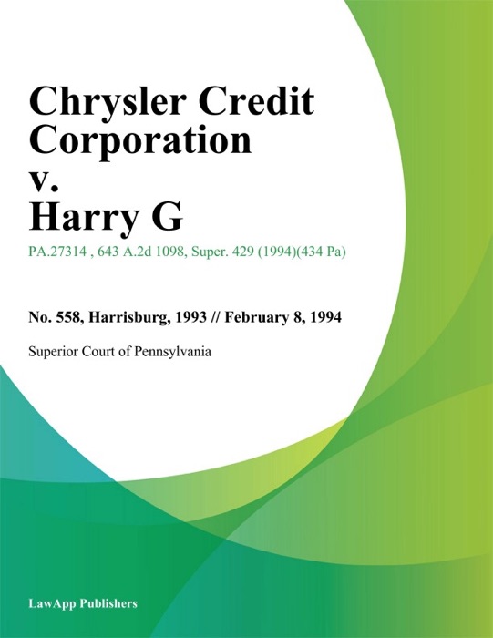 Chrysler Credit Corporation v. Harry G
