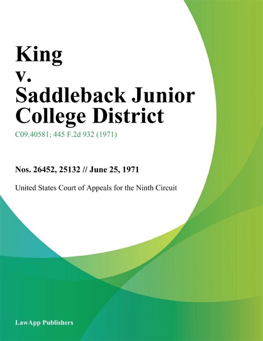 King v. Saddleback Junior College District