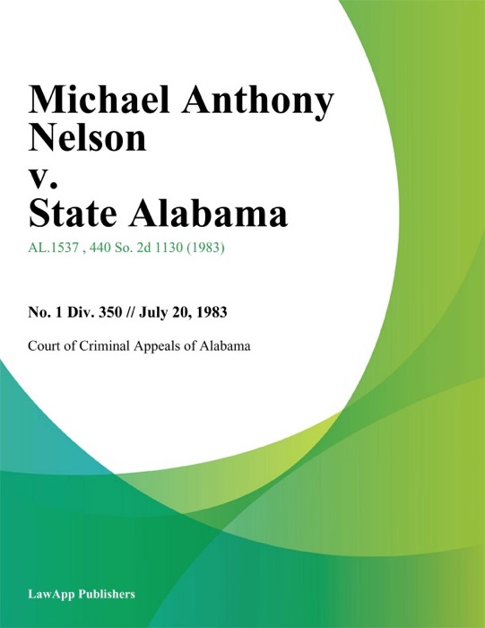 Michael Anthony Nelson v. State Alabama