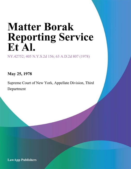 Matter Borak Reporting Service Et Al.