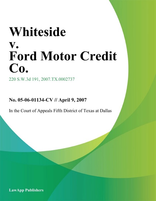 Whiteside v. ford Motor Credit Co.