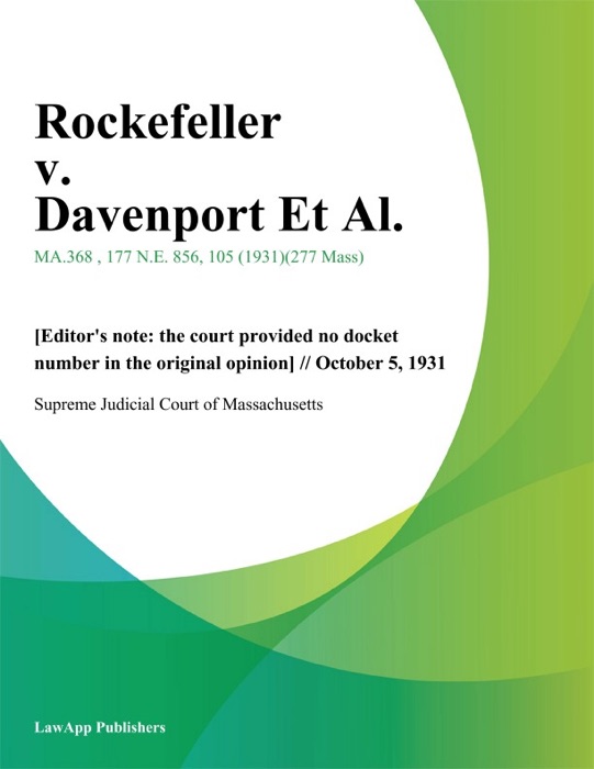 Rockefeller v. Davenport Et Al.