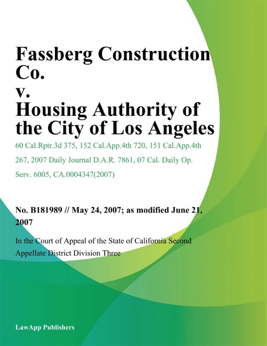 Fassberg Construction Co. v. Housing Authority of the City of Los Angeles