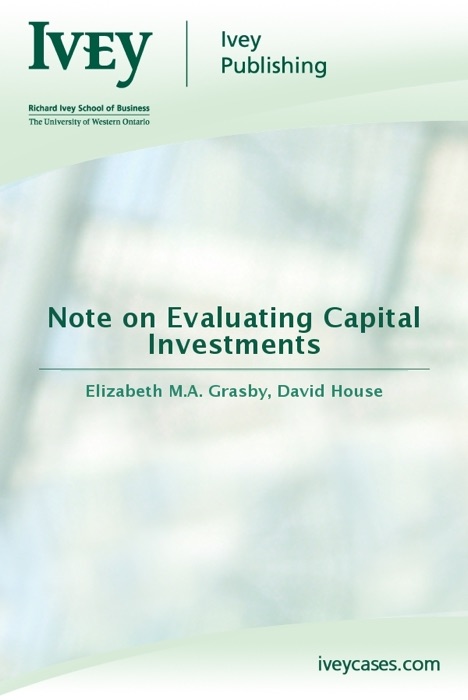 Note on Evaluating Capital Investments