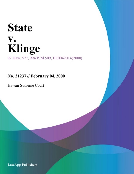 State V. Klinge