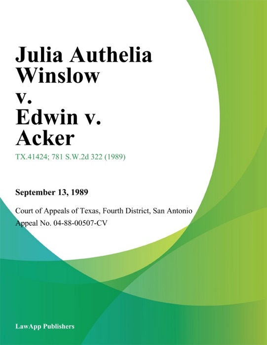 Julia Authelia Winslow v. Edwin v. Acker