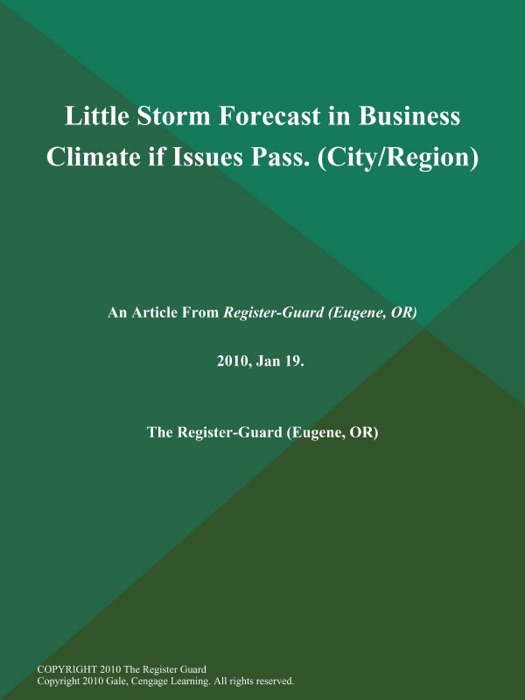 Little Storm Forecast in Business Climate if Issues Pass (City/Region)