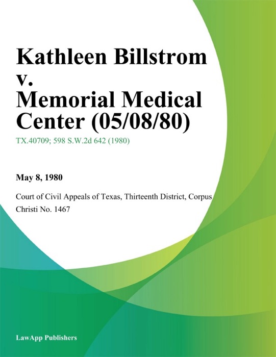 Kathleen Billstrom v. Memorial Medical Center