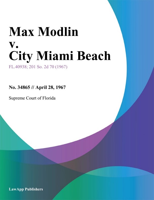 Max Modlin v. City Miami Beach