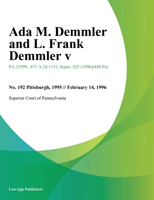 Ada M. Demmler and L. Frank Demmler V.