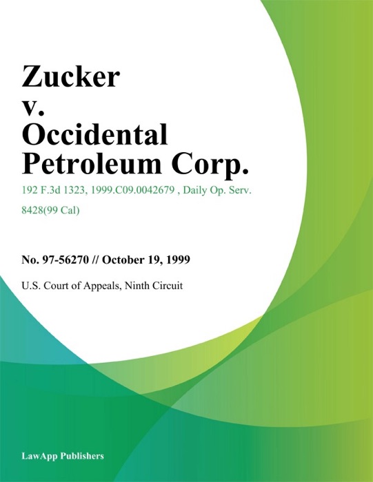 Zucker v. Occidental Petroleum Corp.