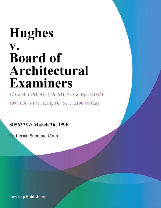 Hughes V. Board Of Architectural Examiners