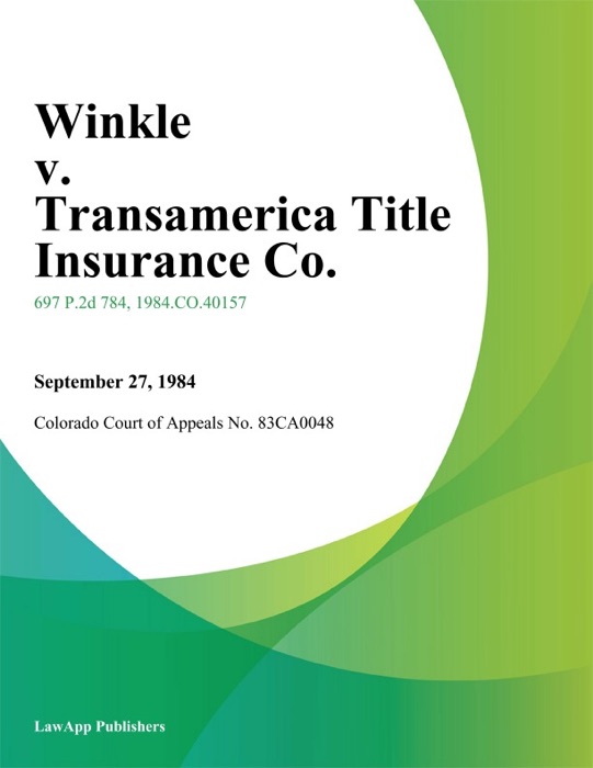 Winkle v. Transamerica Title Insurance Co.