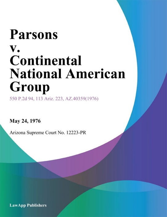 Parsons V. Continental National American Group