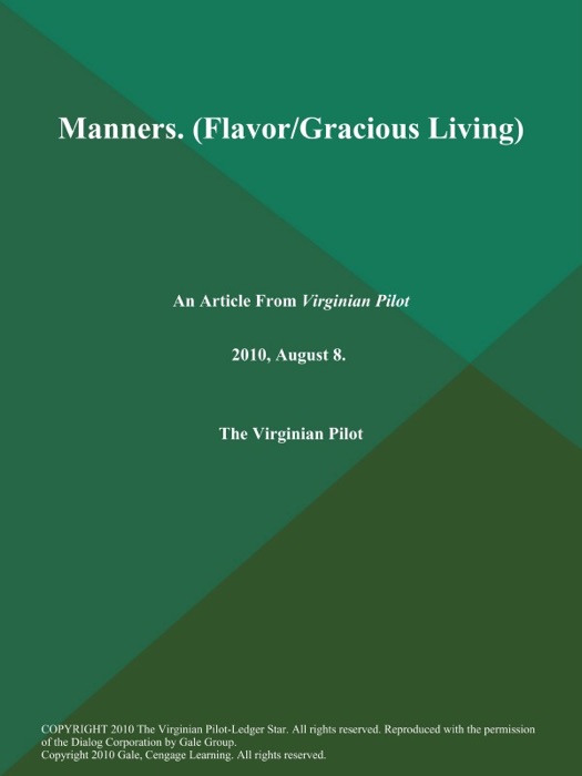 Manners (Flavor/Gracious Living)