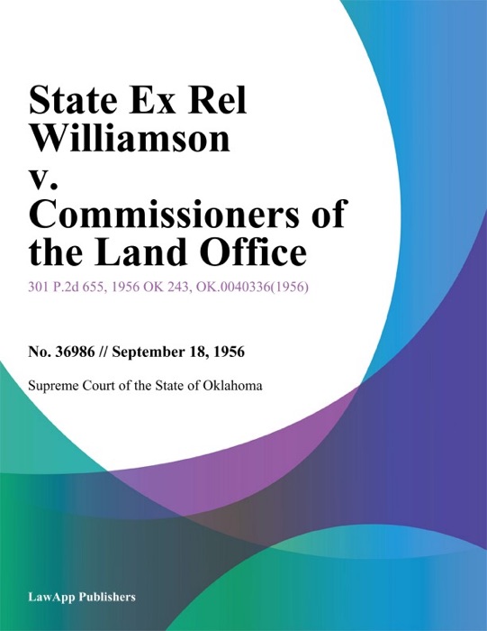 State Ex Rel Williamson v. Commissioners of the Land Office