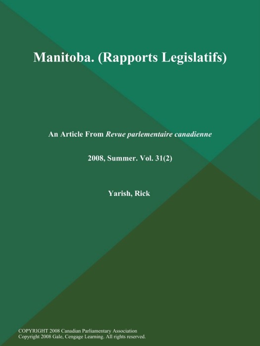 Manitoba (Rapports Legislatifs)